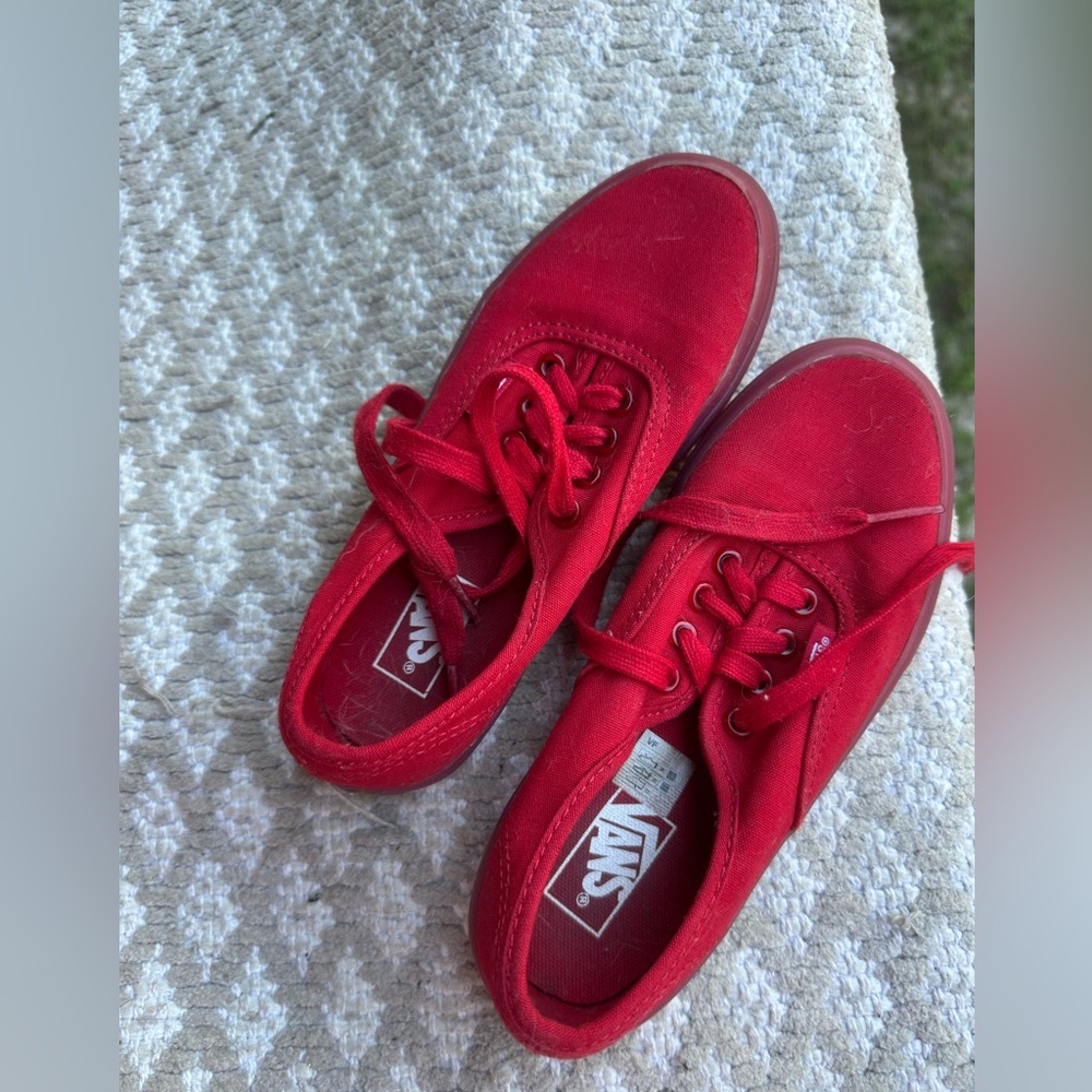 Vans Bold Red Lace-Up Sneakers